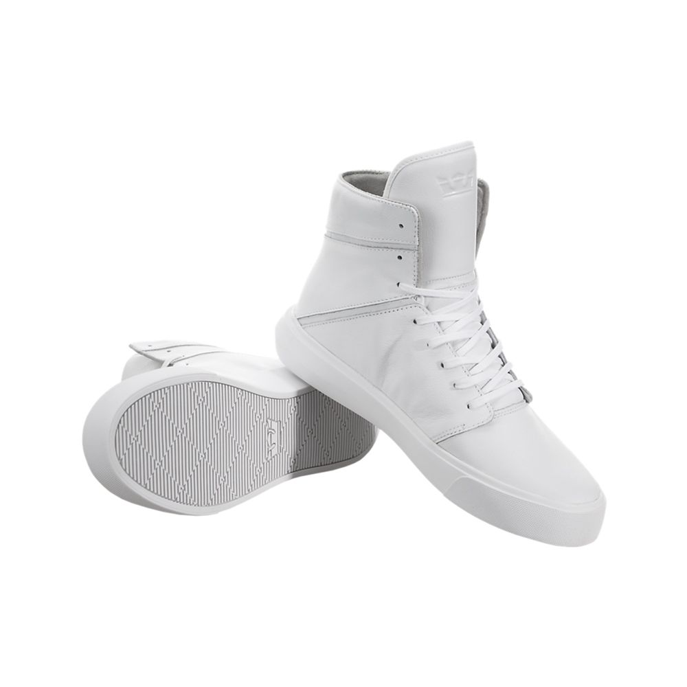 Chaussures de Skate Supra Camino Blanche White/White Femme | TLC-57662301